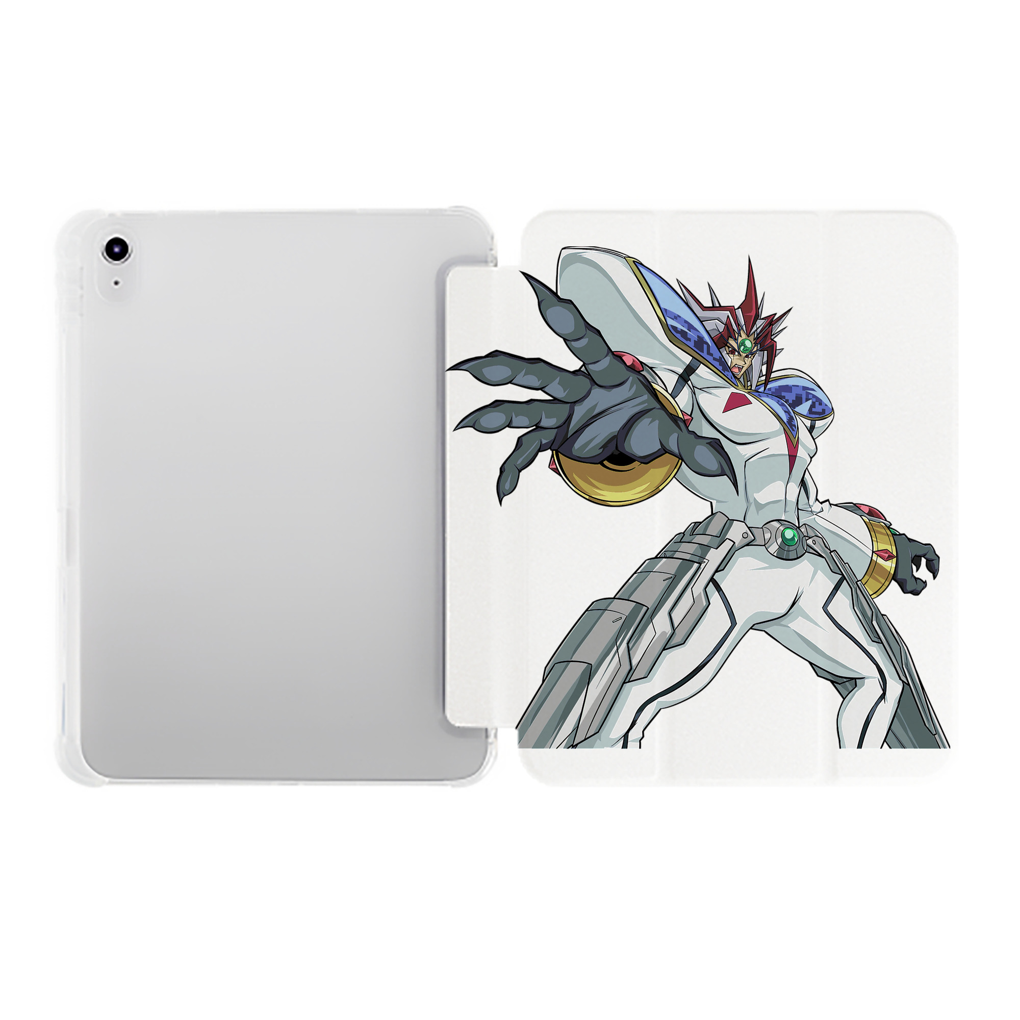 （画像用） 遊☆戯☆王 Yu-Gi-Oh! IPad ケース ペン収納付き 三つ折りスタンド PUレザー×シリコン 対応機種9.5/10.5/10.9インチ